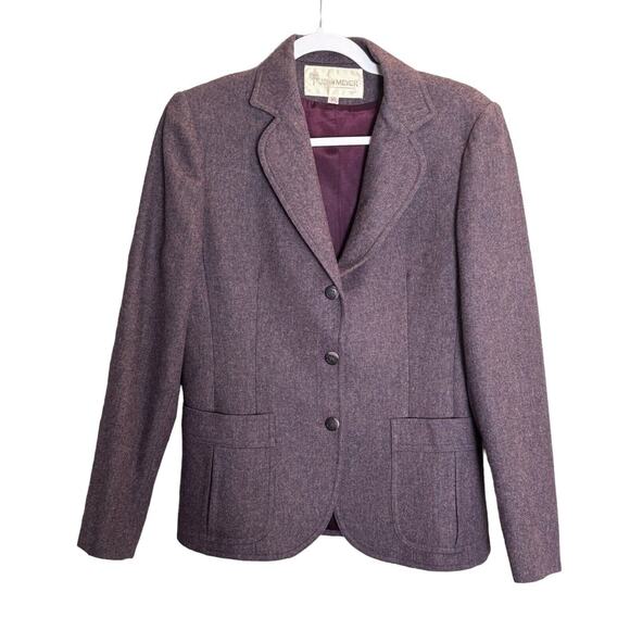 John Meyer Vintage Womens Purple Tweed Wool Blend Blazer Suit Jacket, Size 10 - Picture 1 of 8